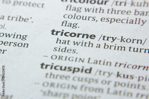 Word or phrase Tricorne in a dictionary.