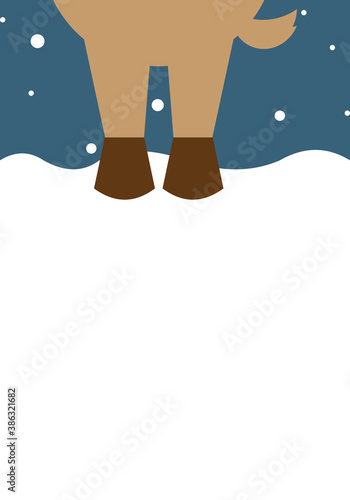 Merry Christmas greeting card deer retro designs EPS10 vector.
