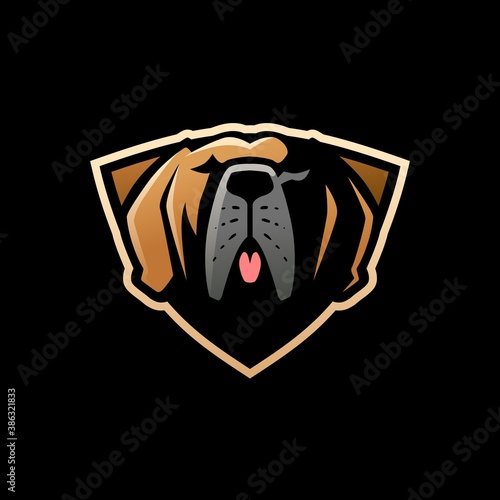 great dane dog e sport logo vector icon illustration