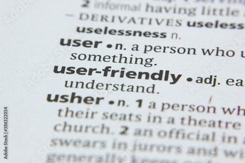 Word or phrase User-Friendly in a dictionary.