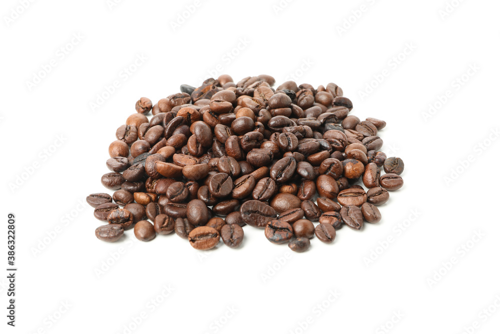 Fresh coffee seeds isolated on white background Fresh coffee seeds isolated on white background