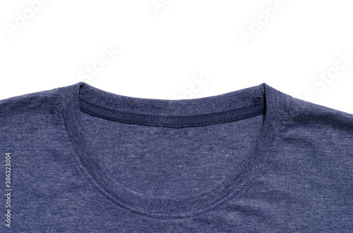 Collar of T-shirt Isolated on White Background.