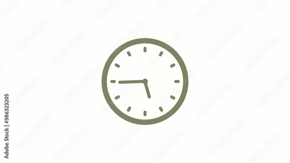 New yellow gray circle 12 hours clock icon on white background, Clock icon New yellow gray circle 12 hours clock icon on white background, Clock icon