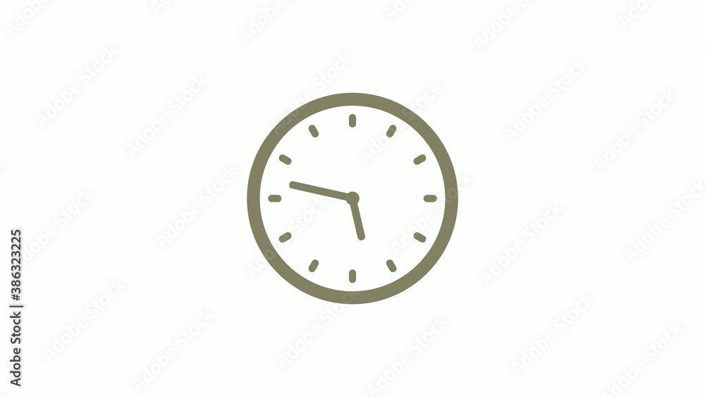 New yellow gray circle 12 hours clock icon on white background, Clock icon New yellow gray circle 12 hours clock icon on white background, Clock icon