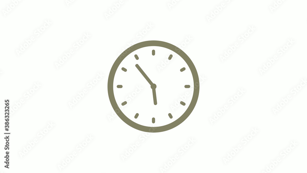 New yellow gray circle 12 hours clock icon on white background, Clock icon New yellow gray circle 12 hours clock icon on white background, Clock icon