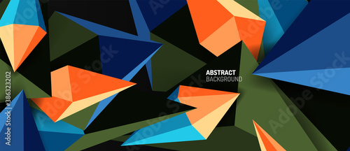 3d low poly abstract shape background vector illustration