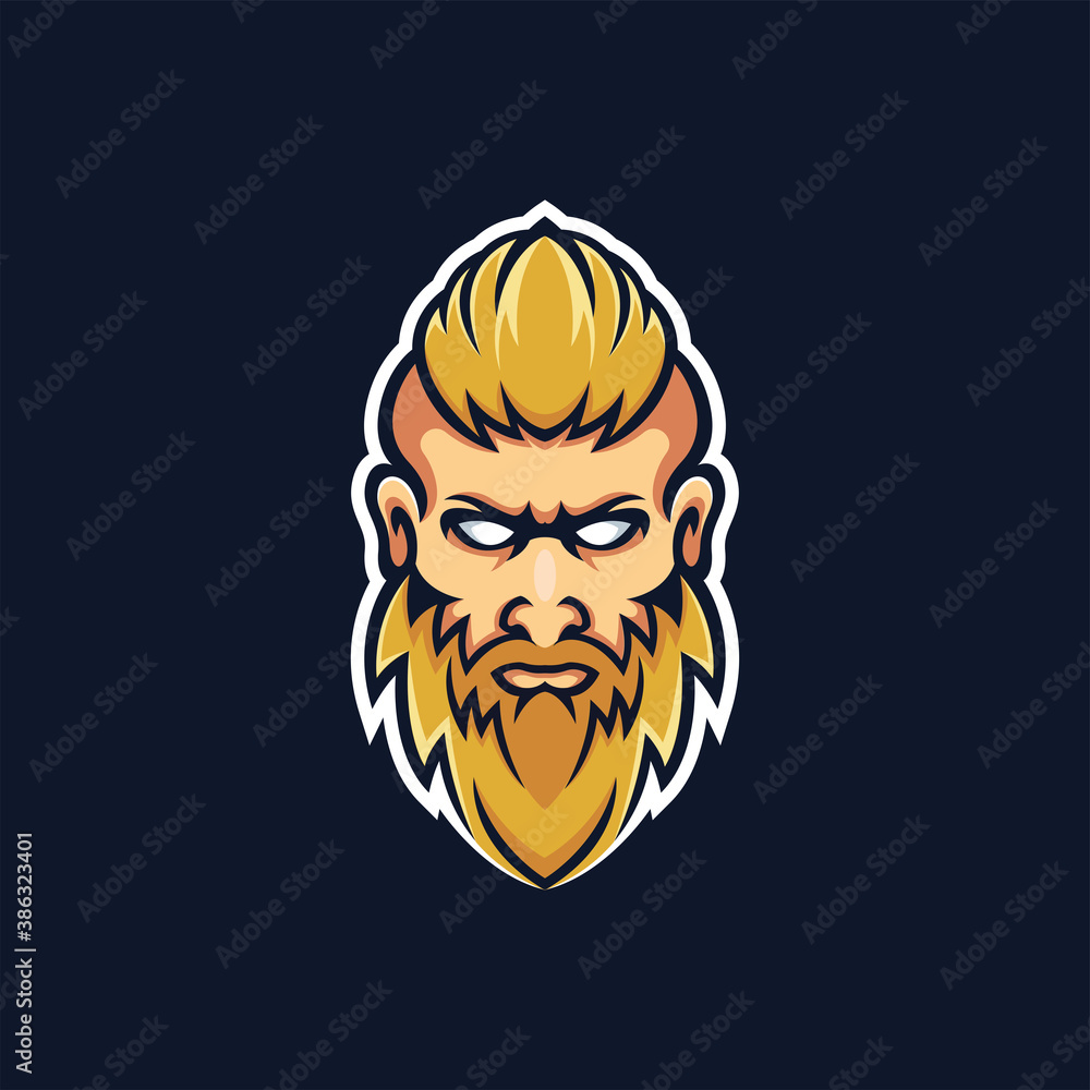 A man beard mascot logo design A man beard mascot logo design