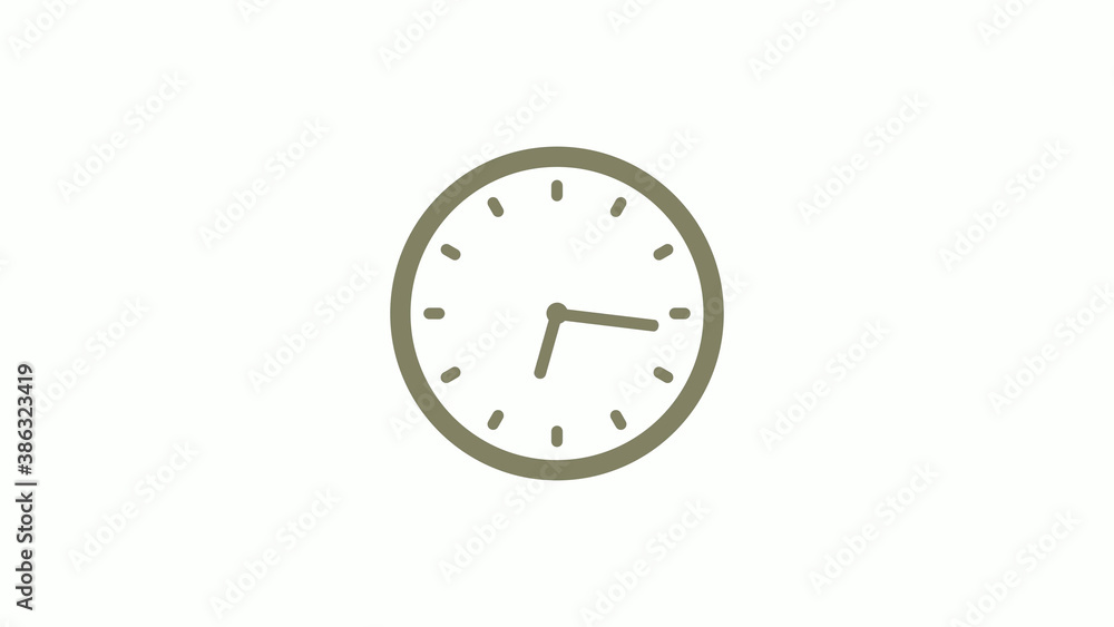 New yellow gray circle 12 hours clock icon on white background, Clock icon New yellow gray circle 12 hours clock icon on white background, Clock icon