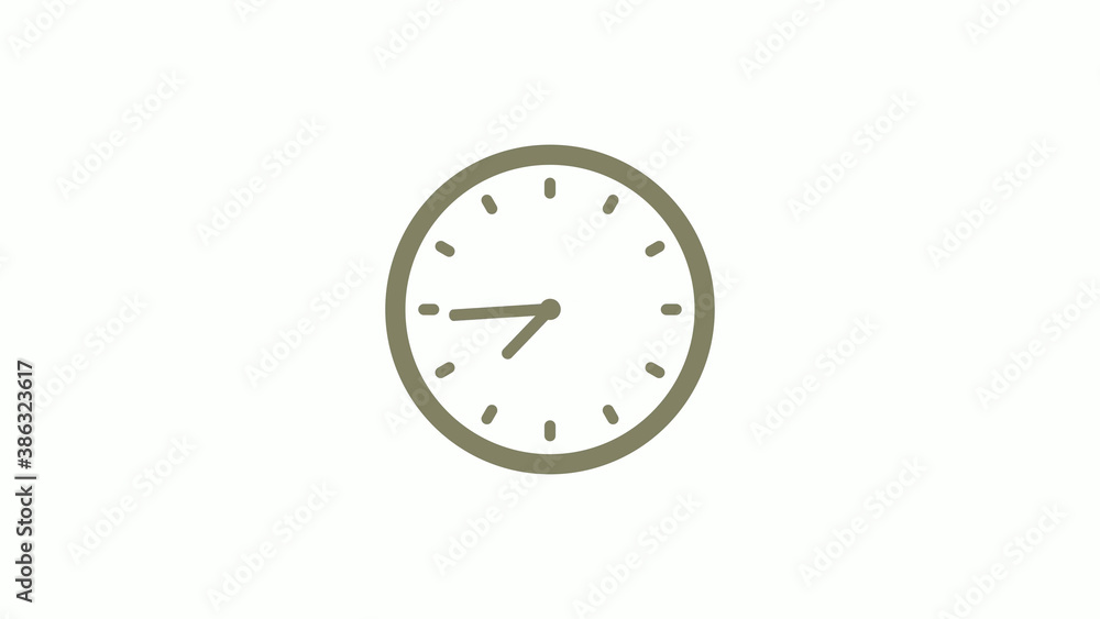 New yellow gray circle 12 hours clock icon on white background, Clock icon New yellow gray circle 12 hours clock icon on white background, Clock icon