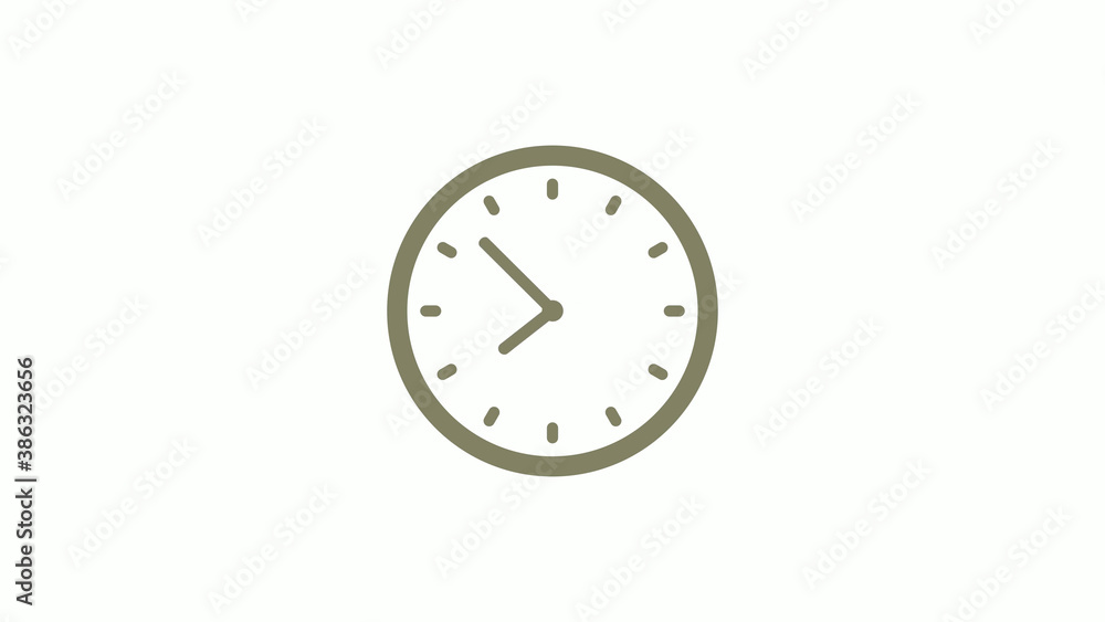 New yellow gray circle 12 hours clock icon on white background, Clock icon New yellow gray circle 12 hours clock icon on white background, Clock icon