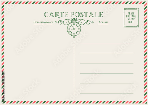 Vintage postcard template. Vector illustration