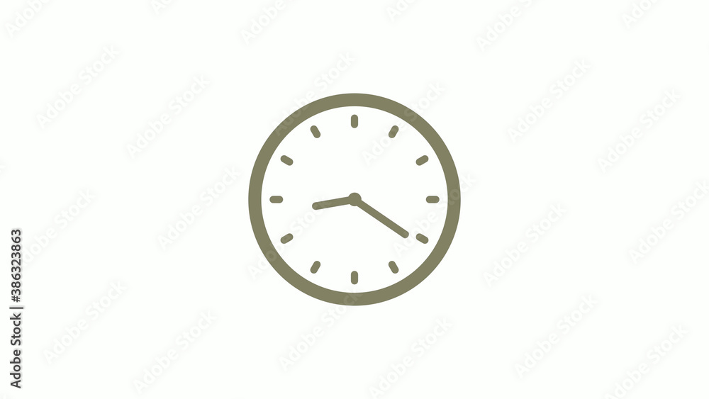 New yellow gray circle 12 hours clock icon on white background, Clock icon New yellow gray circle 12 hours clock icon on white background, Clock icon