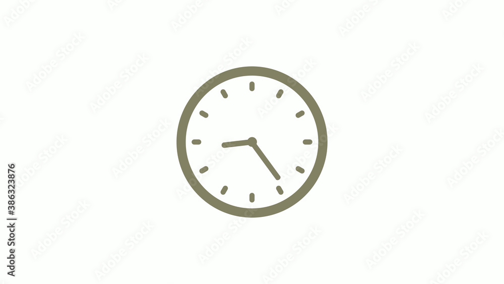 New yellow gray circle 12 hours clock icon on white background, Clock icon New yellow gray circle 12 hours clock icon on white background, Clock icon