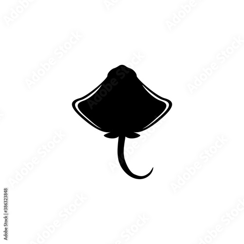 Stingray Ocean Animal, Electric Ray. Flat Vector Icon illustration. Simple black symbol on white background. Stingray Ocean Animal, Electric Ray sign design template for web and mobile UI element.