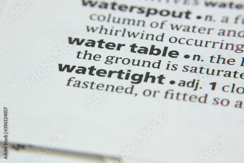 Word or phrase Watertight in a dictionary.