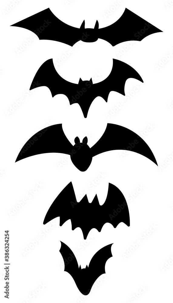 Fototapeta premium Bats set. Isolated.