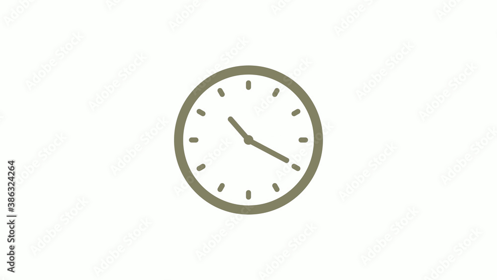 Counting down yellow gray clock icon on white background, 12 hours clock icon Counting down yellow gray clock icon on white background, 12 hours clock icon