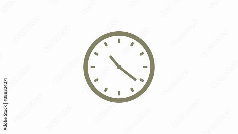 Counting down yellow gray clock icon on white background, 12 hours clock icon Counting down yellow gray clock icon on white background, 12 hours clock icon