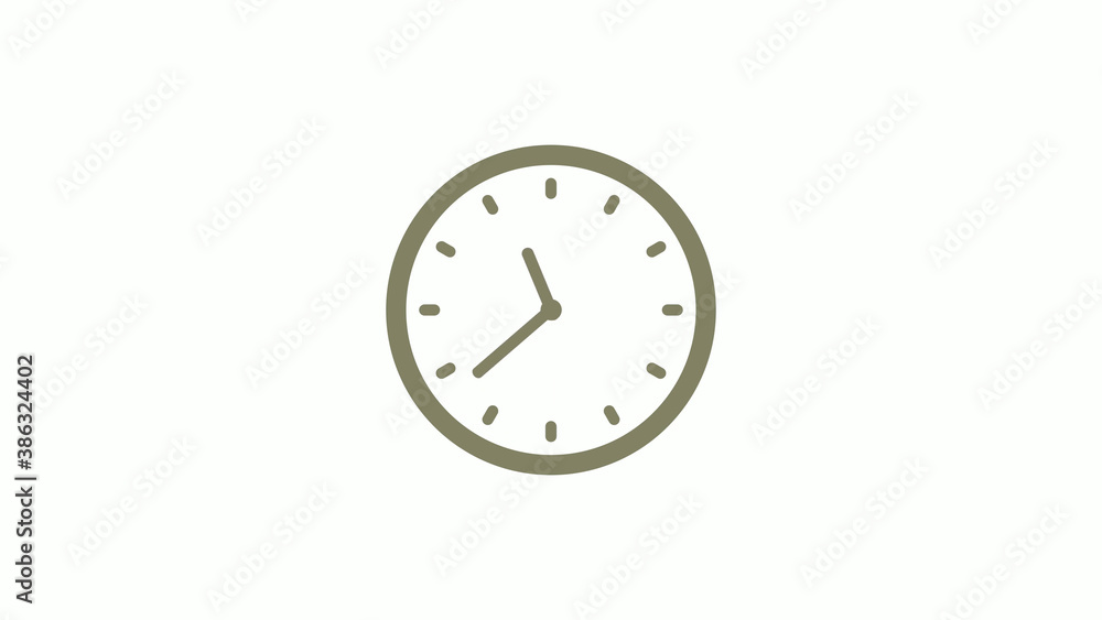 Counting down yellow gray clock icon on white background, 12 hours clock icon Counting down yellow gray clock icon on white background, 12 hours clock icon