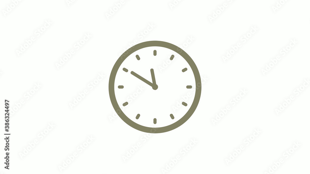 Counting down yellow gray clock icon on white background, 12 hours clock icon Counting down yellow gray clock icon on white background, 12 hours clock icon