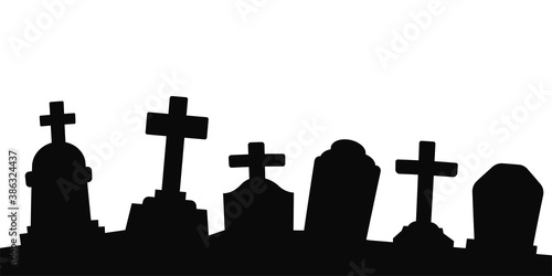 Graves silhouette. Vector isolated graves.