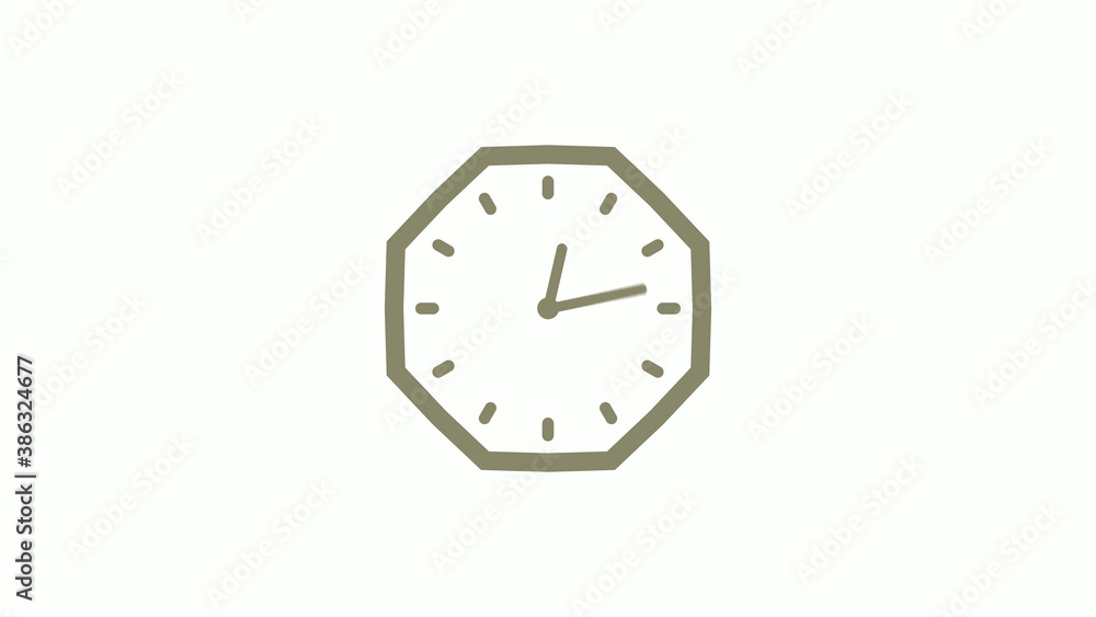 Counting down yellow gray clock icon on white background, 12 hours clock icon Counting down yellow gray clock icon on white background, 12 hours clock icon