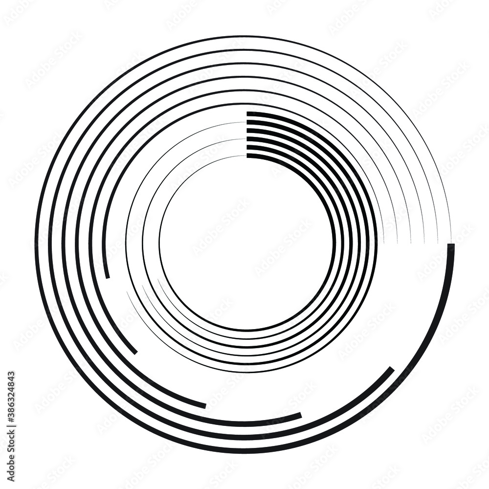 Lines in Circle Form . Spiral Vector Illustration .Technology round Logo . Design element . Abstract Geometric shape . Lines in Circle Form . Spiral Vector Illustration .Technology round Logo . Design element . Abstract Geometric shape .