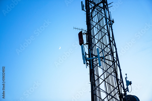 Telecommunication mast TV antennas wireless technology with 5g