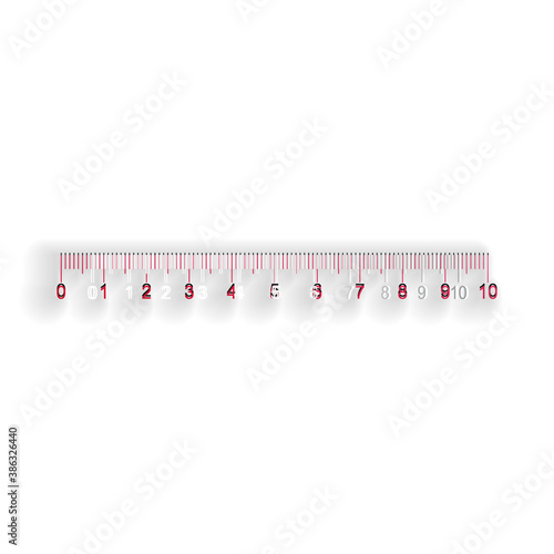 Paper cut Measuring scale, markup for rulers icon isolated on white background. Size indicators. Different unit distances. Paper art style. Vector.