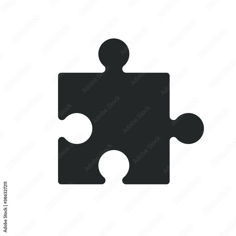 Puzzle vector shape icon. Jigsaw piece symbol sign. Silhouette isolated on white background. Puzzle vector shape icon. Jigsaw piece symbol sign. Silhouette isolated on white background.
