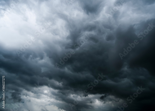 dark storm clouds with background,Dark clouds before a thunder-storm. 