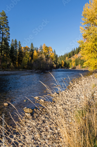 Cle Elum River - Fall colors along the Cle Elum River, Washington. photo