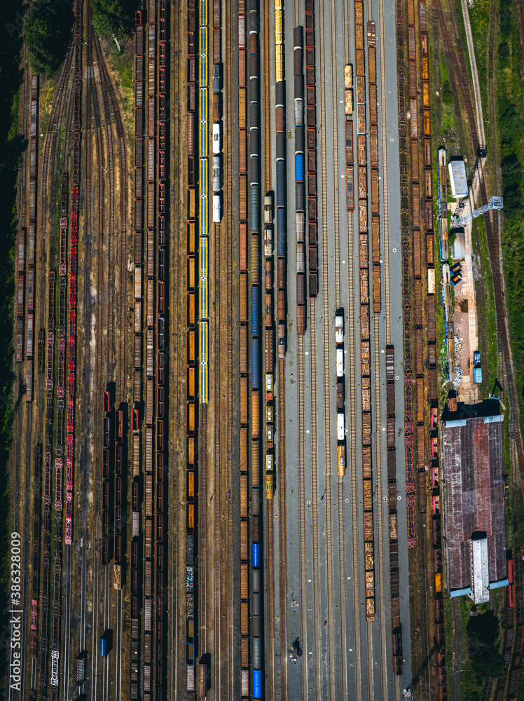 Obraz premium Ceska Trebova is the 3rd largest container transport terminal in the Czech Republic. It allows the handling of up to 6000 containers on an area of 13.8 ha.