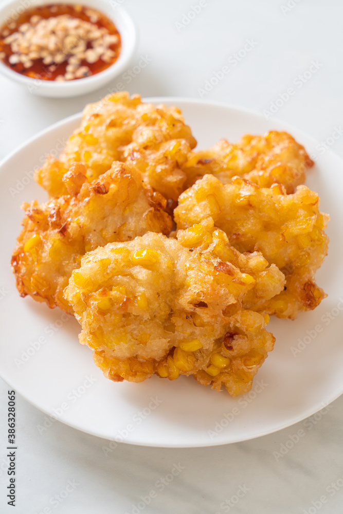 fried corn with sauce fried corn with sauce