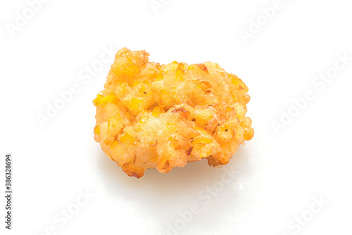 fried corn on white background