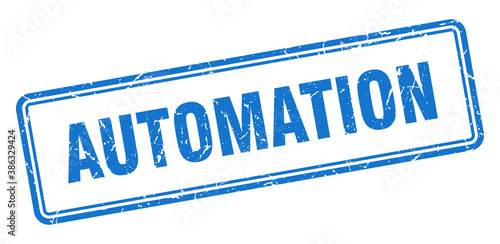 automation stamp. square grunge sign on white background