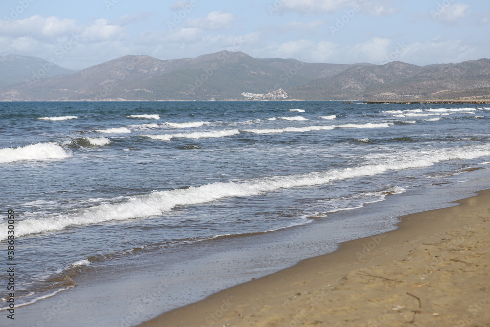 Sandy Beach and Waves