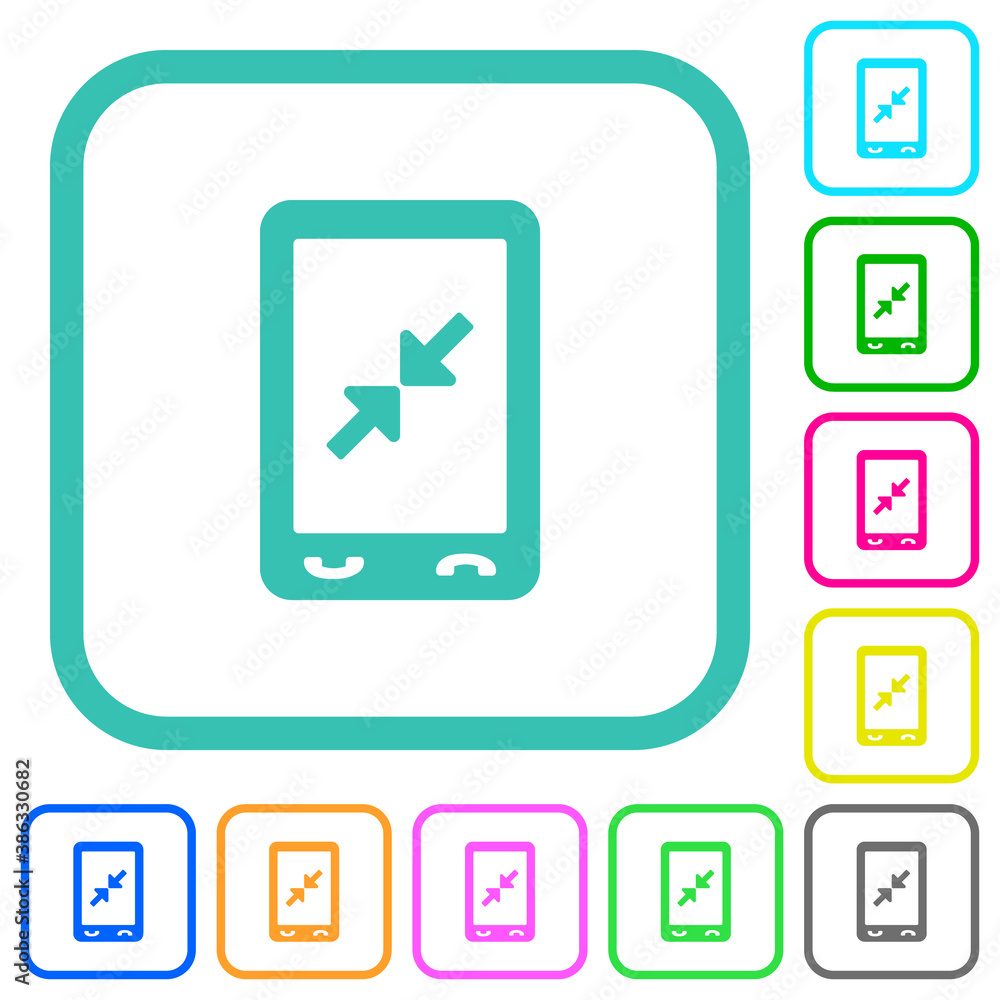 Mobile pinch close gesture vivid colored flat icons Mobile pinch close gesture vivid colored flat icons