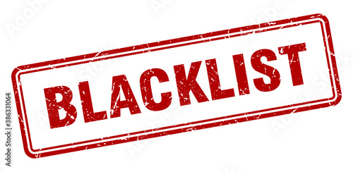 blacklist stamp. square grunge sign on white background