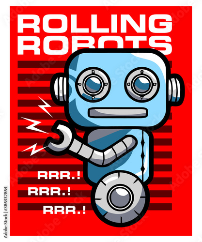 Robot image vector illustration for t shirt or cards