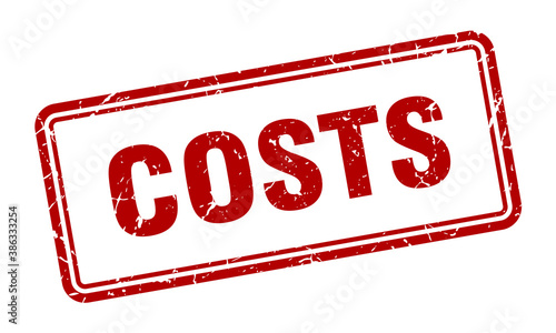 costs stamp. square grunge sign on white background
