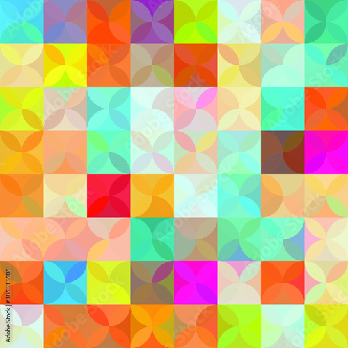 Cube colorful geometric seamless fashion trend pattern fabric textures, abstract background. Vector illustration. Design for web and mobile app.