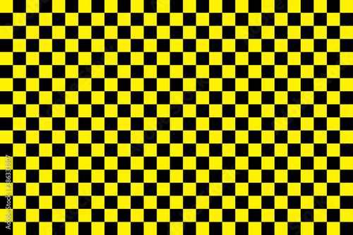 Taxi pattern. Black-yellow checkerboard. Background of taxi in New York. Cab for city. Vintage checkered wallpaper for car and race. Decoration from Nyc or Manhattan. Symbol of transportation. Vector
