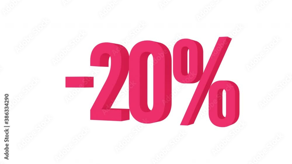 Animated text 20% discounts. Alpha channel Animated text 20% discounts. Alpha channel