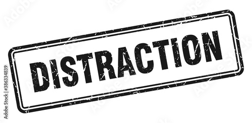 distraction stamp. square grunge sign on white background