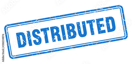 distributed stamp. square grunge sign on white background
