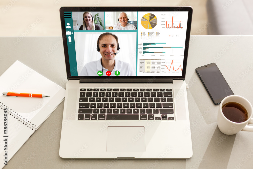 Remote learning or work. Video conference concept Remote learning or work. Video conference concept