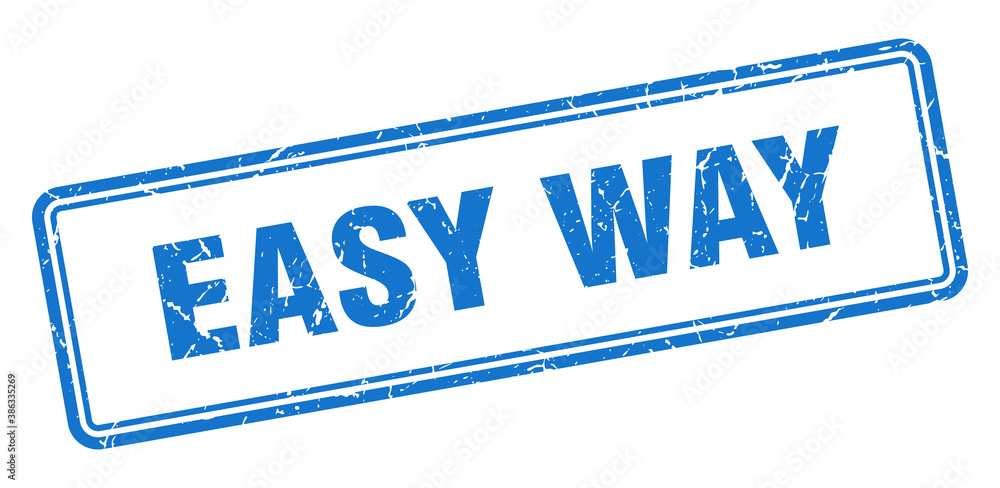 easy way stamp. square grunge sign on white background easy way stamp. square grunge sign on white background