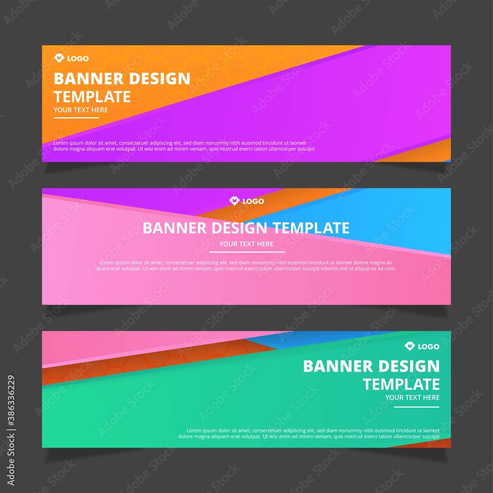 Fototapeta premium Set of modern abstract vector banners design. Template ready for use in web or print design.