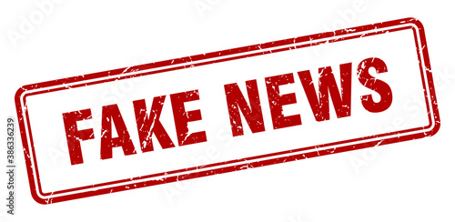 fake news stamp. square grunge sign on white background